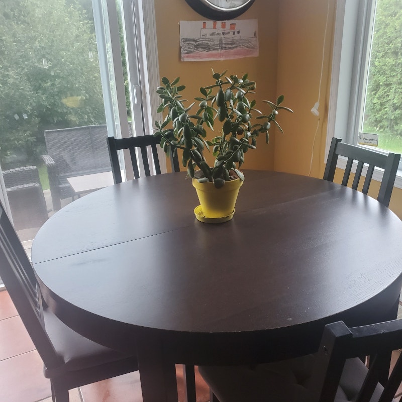 IKEA Bjursta 46 person extendable dining table + 6 chairs. Dining