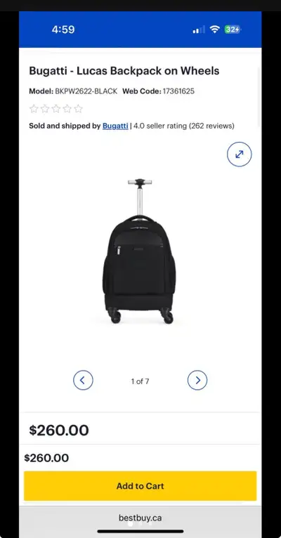 Bugatti Lucas Backpack on Wheels, View more