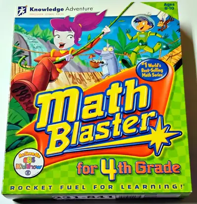 Suitable for Ages 8 to 10, part of the Knowledge Adventure series. Solve math equations to collect m...