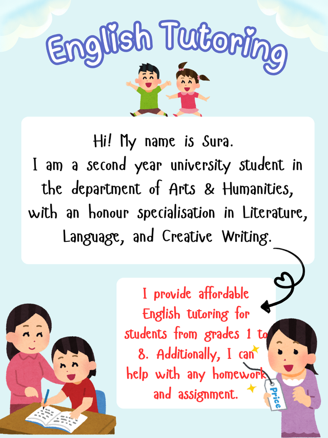 English Tutoring (Grades 1-8)64407496235650120