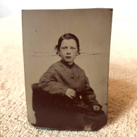 Ancienne photo Ferrotype (Tintype) Adolescent #  22