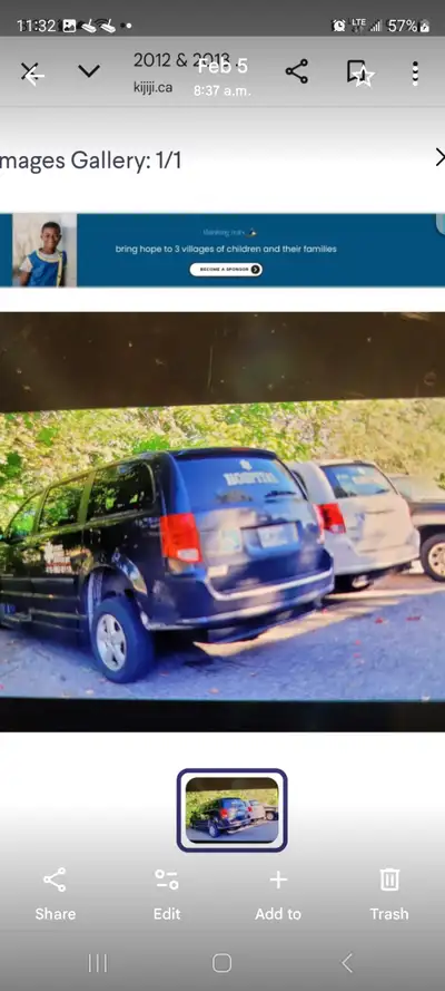 Dodge Grand Caravan Wheelchair transportation van Side loading with manual ramp New Michelin tires N...