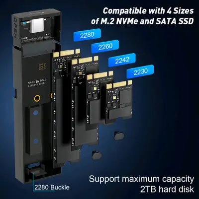 M.2 NVME And NGFF 2in 1 External SSD Enclosure Main control chip: RTL9210B Applicable protocol: dual...