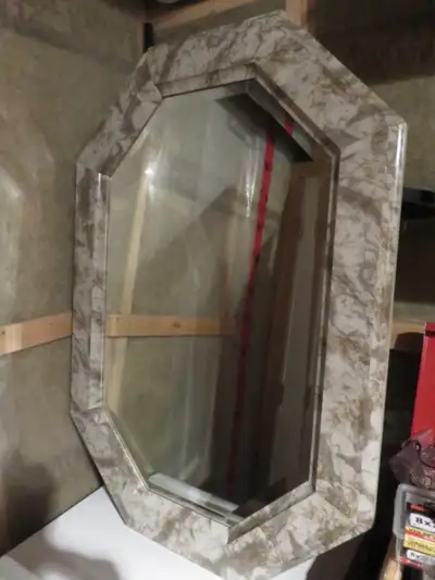 Large Faux-Marble Mirror, View more