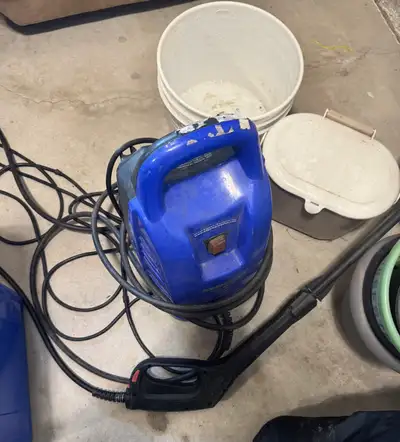 pressure washer and bucket, View more