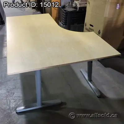 IKEA Galant Blonde Modular Open Style Corner Desk w Grey Legs, View more