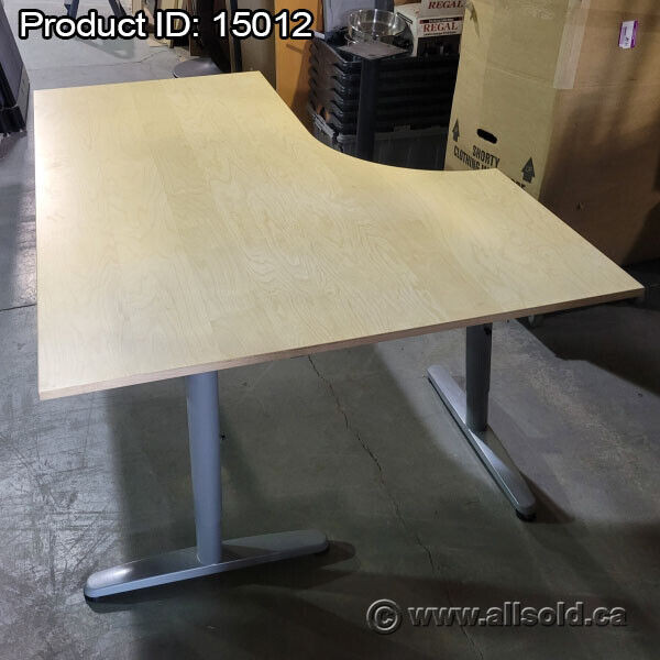 IKEA Galant Blonde Modular Open Style Corner Desk w Grey Legs