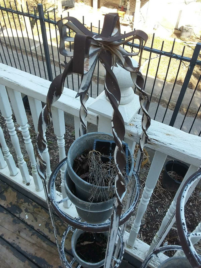 Beautiful antique heavy wrought iron flower stands in Outdoor Décor in Cambridge