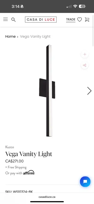 2 brand new in box 24 inch KUZCO Vega LED lights. Bought for our Master bath but changed the look we...