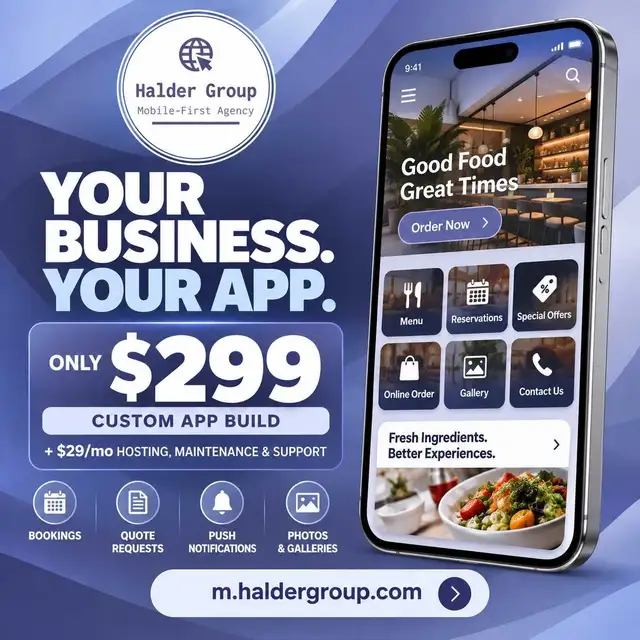Affordable Business App Design & Setup – $299