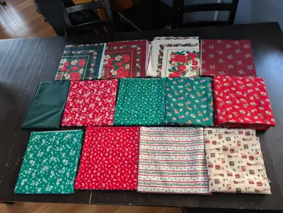 Assorted Christmas Fabric, Various Sizes - NEW, View more