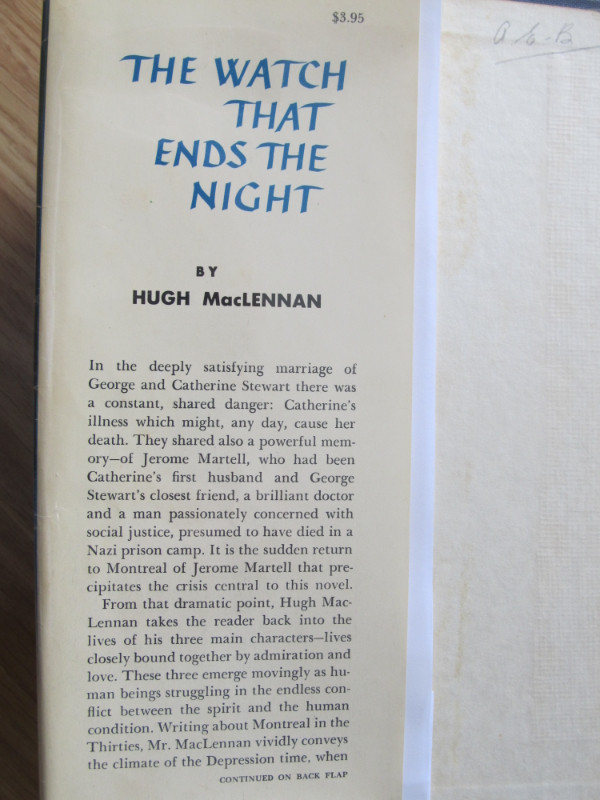 THE WATCH THAT ENDS THE NIGHT by Hugh MacLennan – 1959 in Fiction in City of Halifax - Image 4