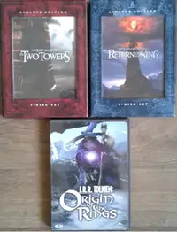 Lord of The Rings LOTR collection DVDs and game