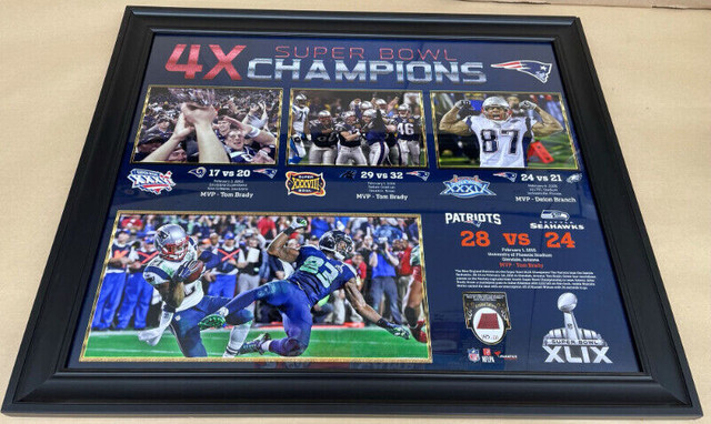 New England Patriots 4x Super Bowl Champions Large Framed Photo in Arts & Collectibles in Regina