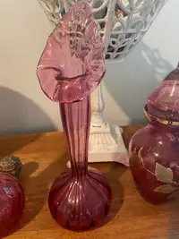 Cranberry glass collection $25 each or five pieces for $100