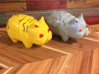 2 Belles Vintage 1960’s Piggy Banques Reliable Made in Canada