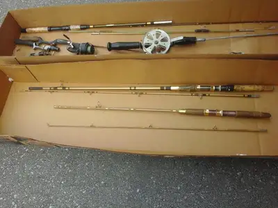 2 Vintage Fishing Rods - Ventura- plus 5 Rods, Spinner and Parts, View more