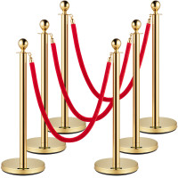 Gold Stanchions with Velvet Red Rope and Red Carpet Rental