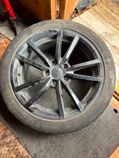 Set of 4 Mag 17" bolt pattern 5x112, was on a Golf 2020. Firestone tires used a 6/32" 225/45R17 94W....
