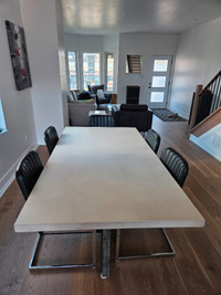 Polished concrete dining table 73x39