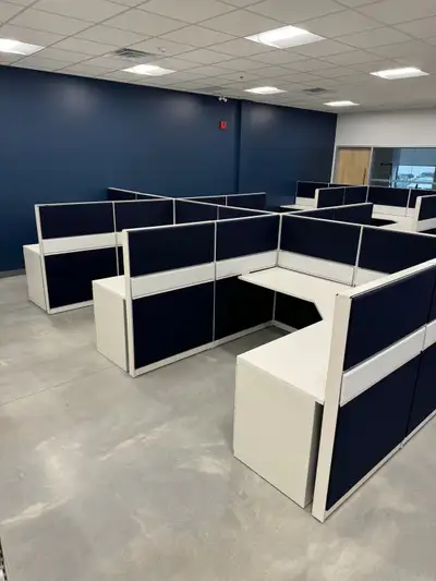 Large inventory of Teknion office cubicle systems available in multiple sizes, panel heights and con...