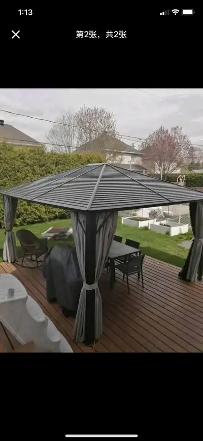 Brand New 10x12 Deluxe Hardtop Gazebo with Metal Roof, View more