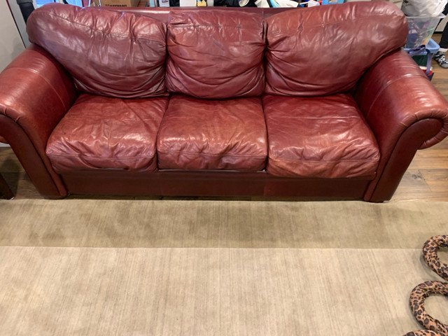 Genuine Leather Couch Set  in Couches & Futons in Barrie - Image 3