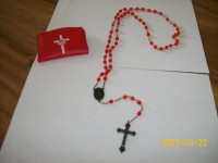 Religious articles, crosses, rosary. $20.00