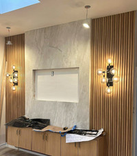 Interior Accent Wall Panels Wood Effect Oak Color