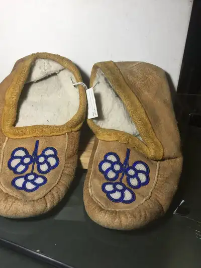 Native American Moose hide beaded moccasins - Native American Ar, View more