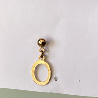 Single Gold Toned Dangle Drop Pierced Earring
