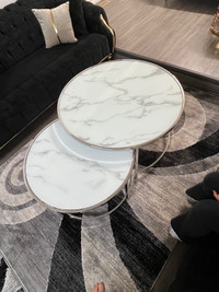 Round marble tables