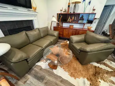 Niels Eilersen Monza Mid Century Danish Leather Three-Seat sofa , View more