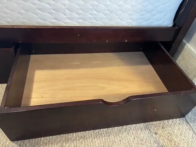 Solid Wood Full Bed Frame with Drawers and Boxspring558379202889000965