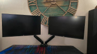 4K UHD IPS LED and 2K QHD IPS monitors with dual monitor mount