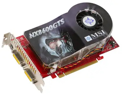 MSI NX 8600GTS Dual monitor DVI + HDMI S-Video PCEe PCI-e computer connection High cooling dual slot...