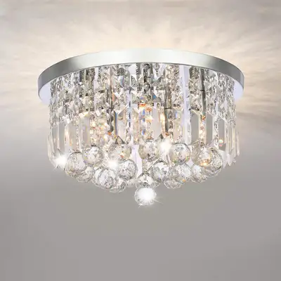 Modern K9 Crystal Chandelier Lighting, A1A9 Round Flush Mount LE, View more