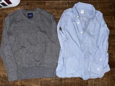 Gap kids size small (6-7) boys sweater & button up tops , View more