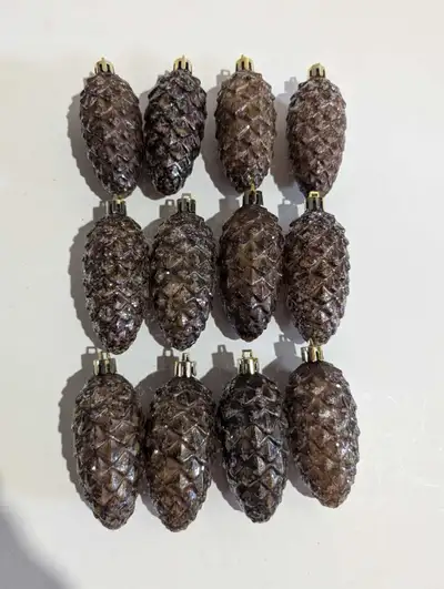 12 Pinecone Tree Ornaments 3.75" Christmas, View more