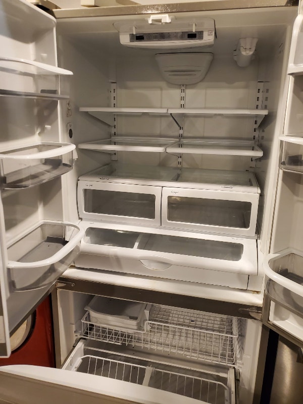 Kitchen aid 36 w top fridge bottom freezer stainless steel