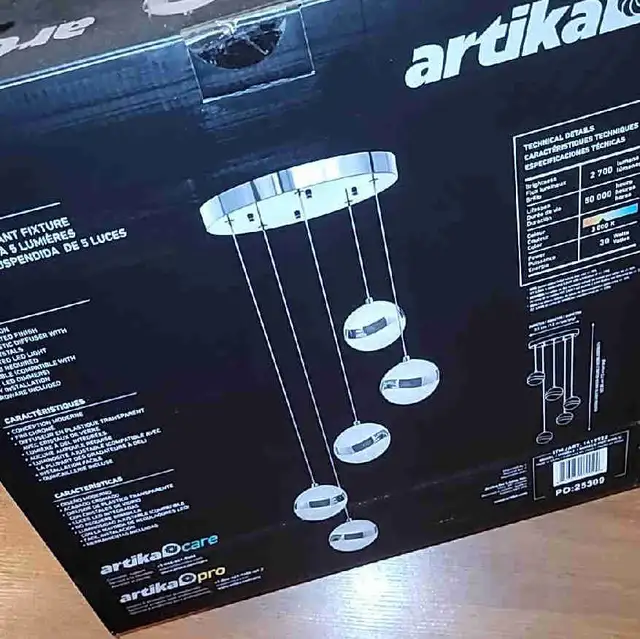 Artika Wavey 5-Light LED Pendant Fixture in Indoor Lighting & Fans in City of Montréal - Image 2