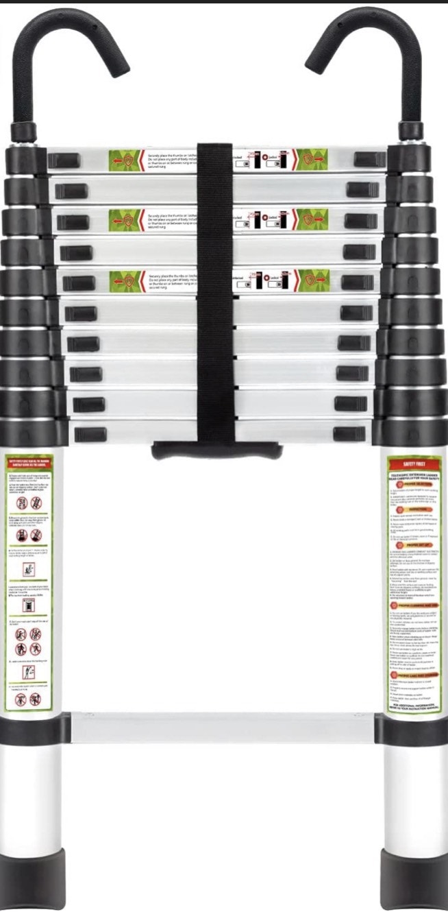 Telescopic Ladder, 10.5FT RIKADE Aluminum Telescop.. Ladders