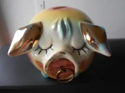 CORKY PIG - vintage - Hull - 1957 - Banque - Bank, View more