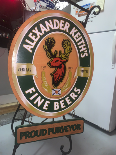 Vintage Alexander Keith DualSided dual hanging bar beer sign, View more
