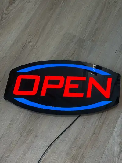 Open sign for store or decorative use New condition I want to get rid of it cause I don’t use it