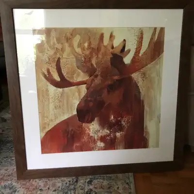 Large Framed Moose Print Into the Wild, View more