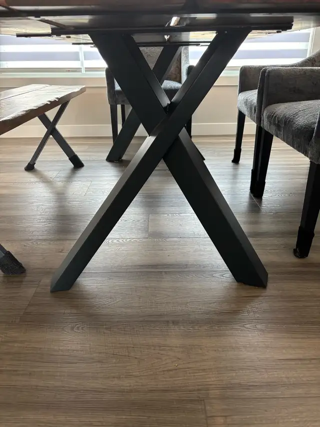 Rustic Solid Wood Dining Table and Matching Bench62863269578113124
