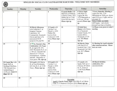 Singles 50+ Social Club Welcomes New Members, View more