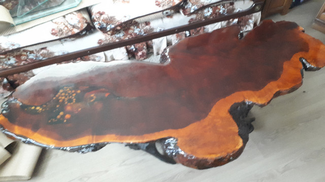 Burl Coffee and End Table Set in Coffee Tables in Penticton