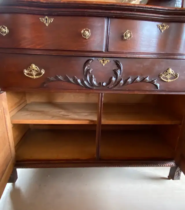 Carved Antique Buffet63005668388097124